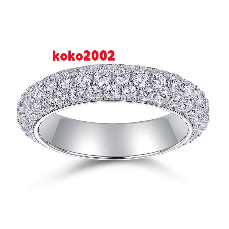 Panyu Custom Row Moissanite Eternity Wedding Band Silver 10k 14k 18k Gold for Women Luxury Jewelry