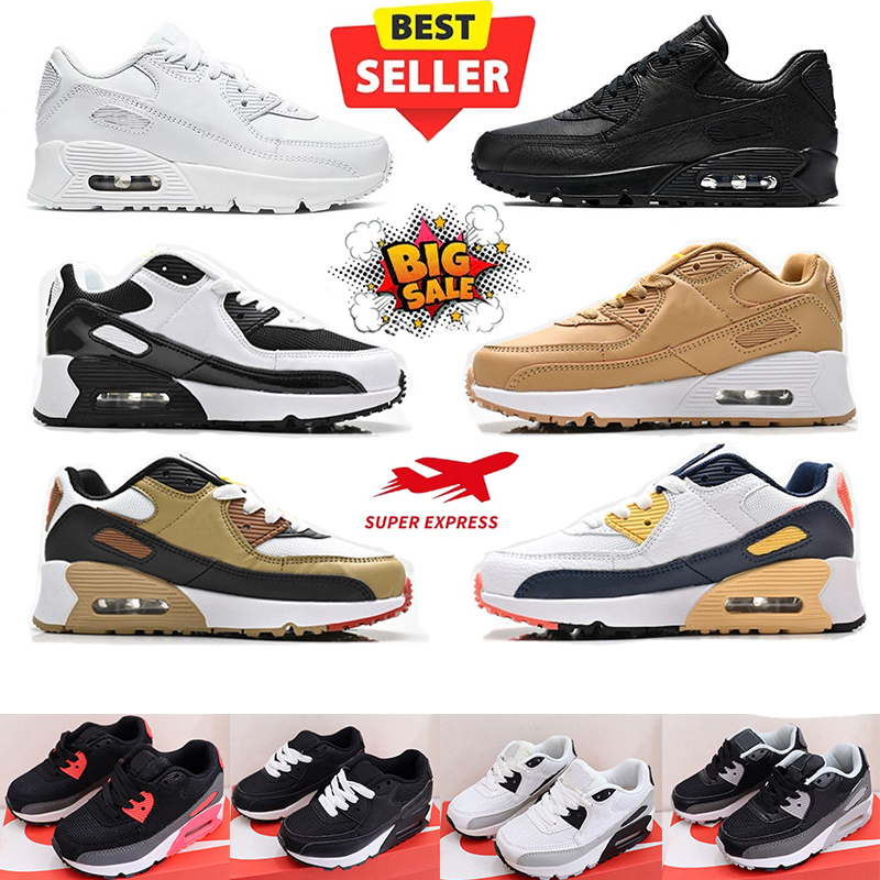 Designer 90 Kids Shoe Athletic Children 90c Running Shoes baby 90s Mesh breathable half palm cushion boys girls Walking toddler Sports Trainer EUR 28-35