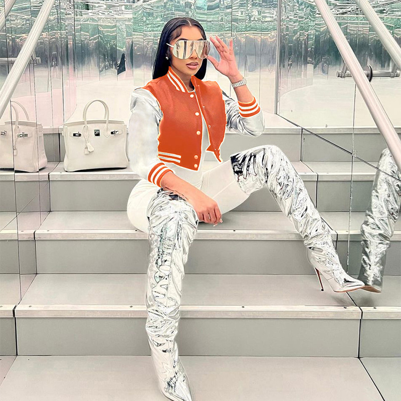 Free shipping designer coat for women Fashionable and minimalist letter printed cardigan with zipper and slim fit jacket