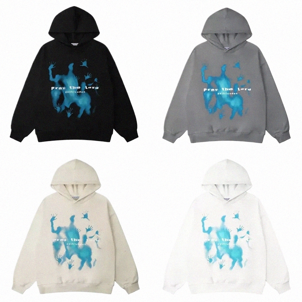 designer Hoodie Aelfric Eden Pattern Hoodie Retro Printed Fashionable Hoodie Sweatshirt Casual Oversized Long Sleeved Street Wear Pullover p0I2#