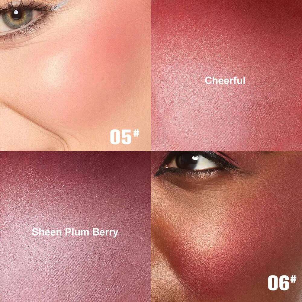 PHOFAY Luminous Shimmering Blush Powder Milk Apricot Peach Brightens Natural Matte Highlight Face Glitter Shadow X250721