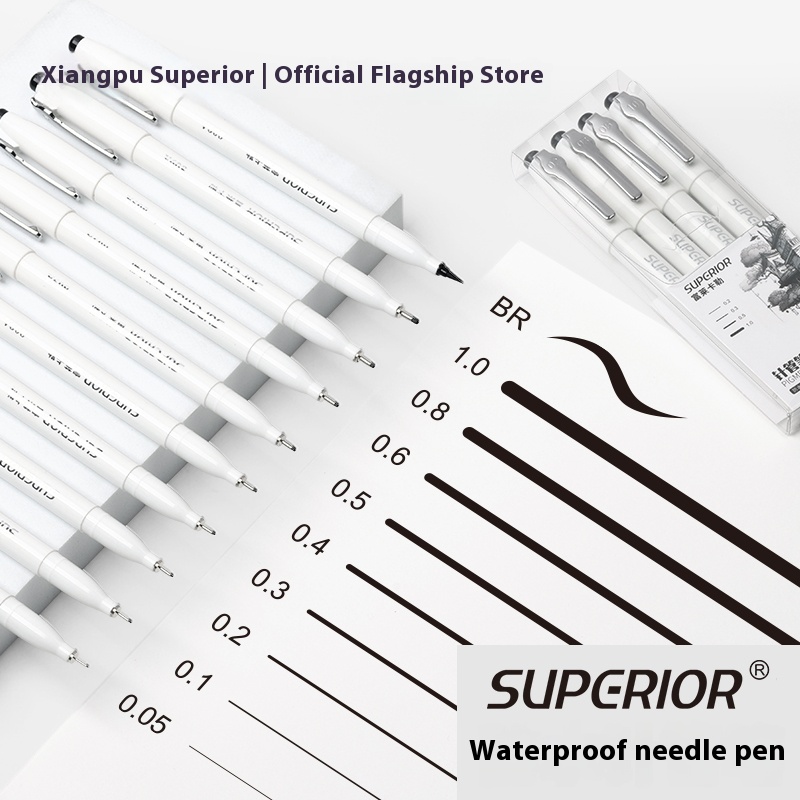 Premium Artist Quality Fine Line Pen Set with Comfortable Grip by Fuleikale