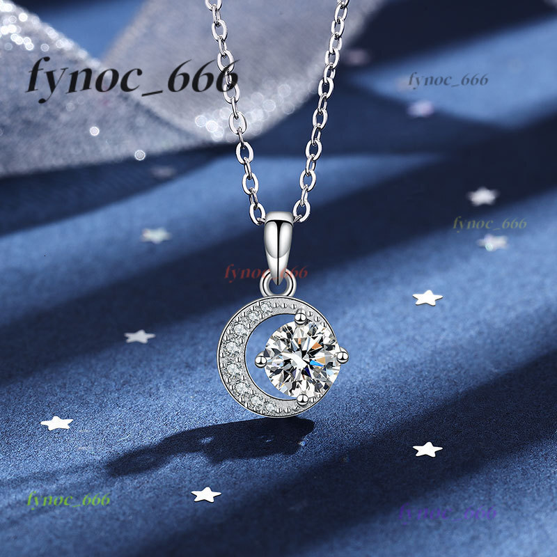 Custom Moissanite Name Necklaces for Women VVS 1ct Round Shape Diamond Pendant 18k Rose Gold S925 Silver Chain Fine Jewelry