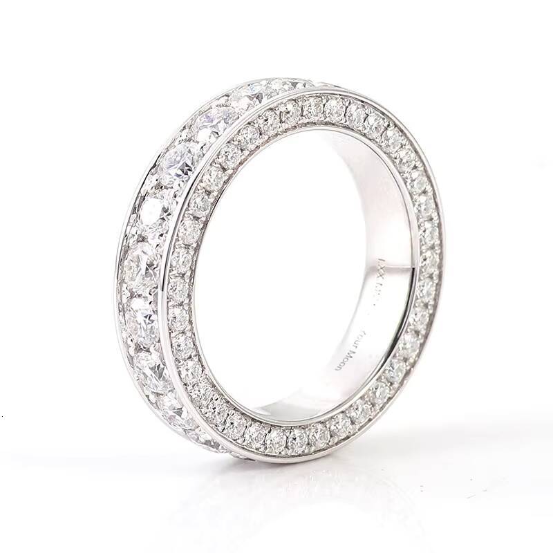 Wholesale 925 Sterling Silver Luxury Moissanite Ring for Men VVS Grade Mens Ring