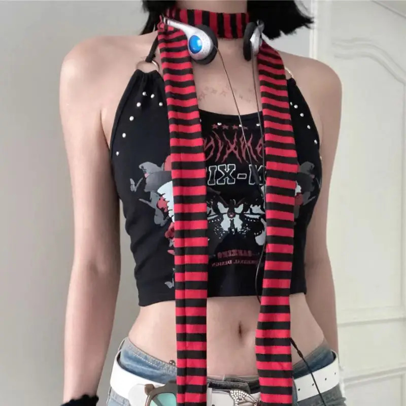 Ins Striped Y2K Girl Dopamine Girl Sub-Culture Colorful Striped Scarf Fashion Decorative Style Thin Scarf Spring And Autumn 250717