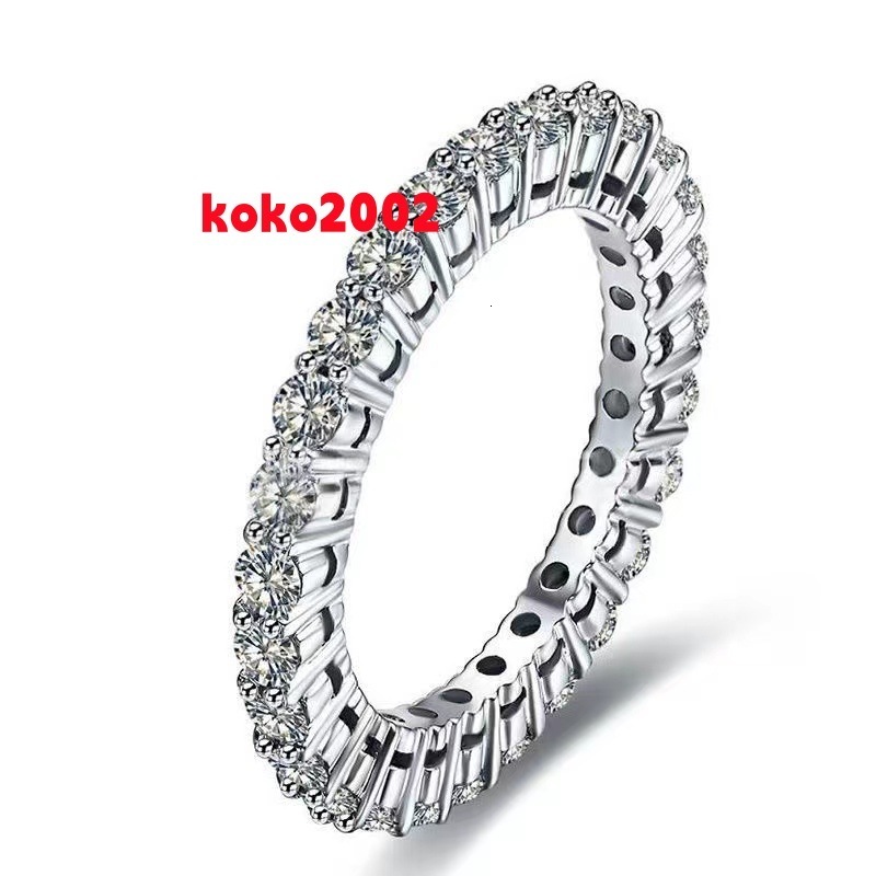 U.S. Factory Wholesale D Color Moissanite Diamond Ring Full Row for Women for Wedding Proposals