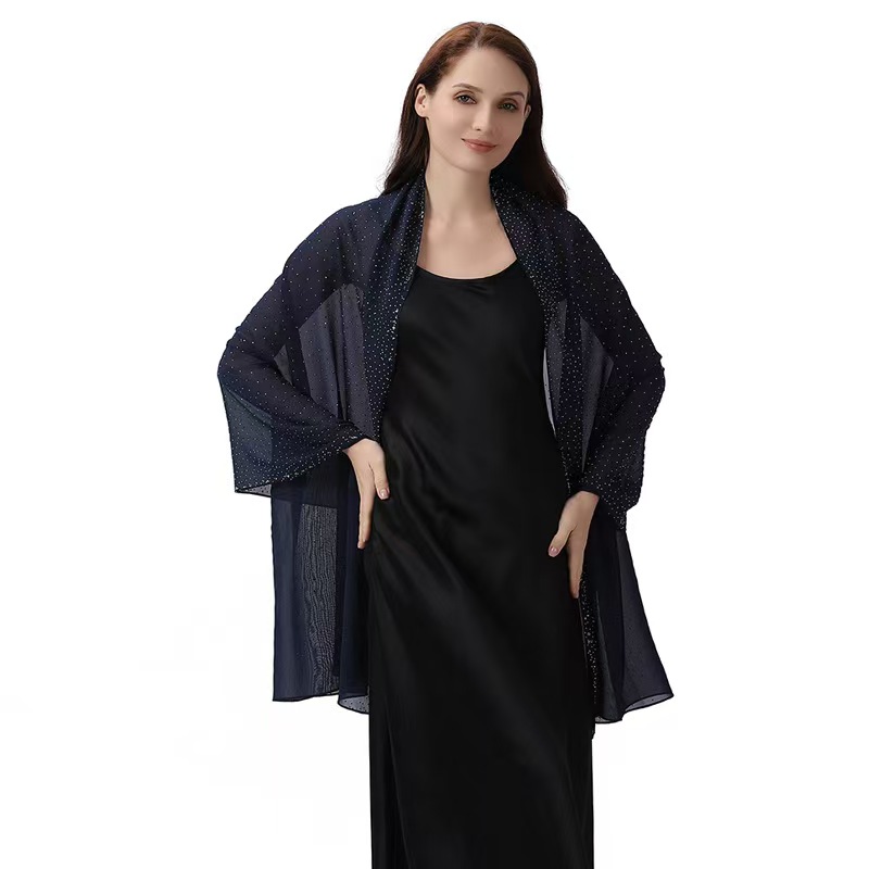 K1420 European and American style shawl elegant banquet evening dress cheongsam chiffon starry shawl