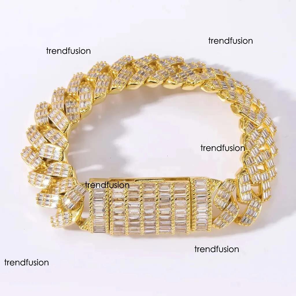 free shipping for man Moissanite necklace Cuban necklace all ice set Hip-hop Chain