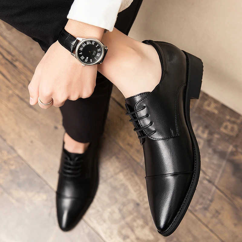 Men Dress Pointed Derby Shoes Luxury Business Social Suits Quality Handmade Fashion Wedding Shoes for Men New Formal Shoes M250721