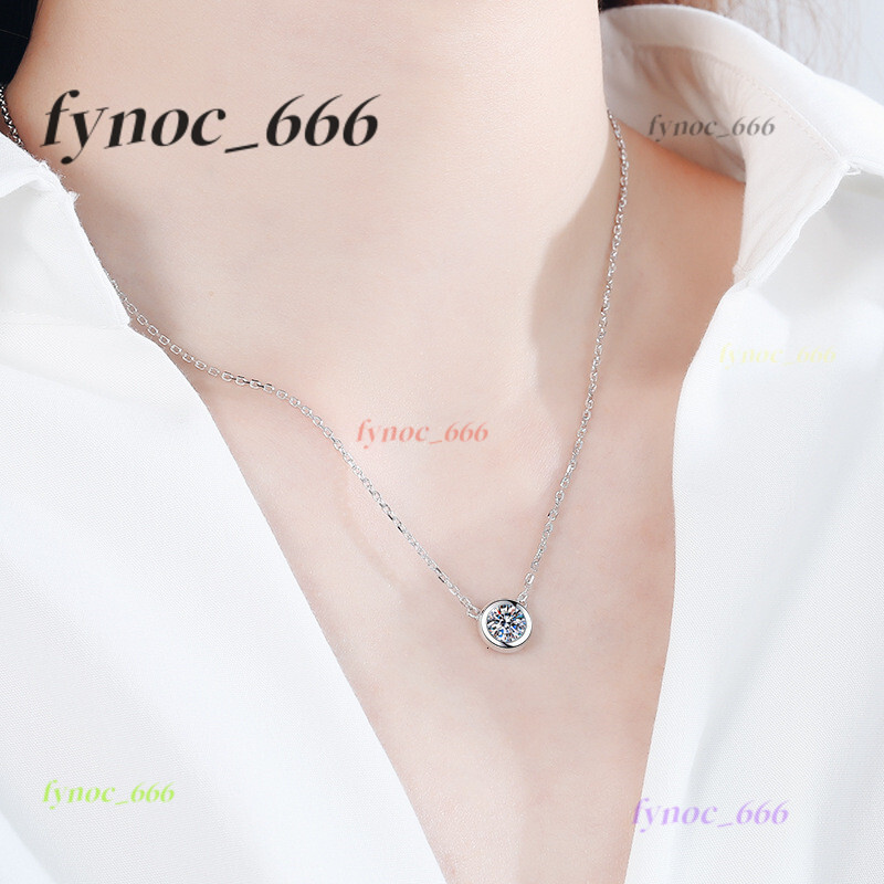 Gold Plated Fashion Collarbone Chain 925 Sterling Silver Moissanite Pendant Necklace Female Jewelry Valentines Day Gift