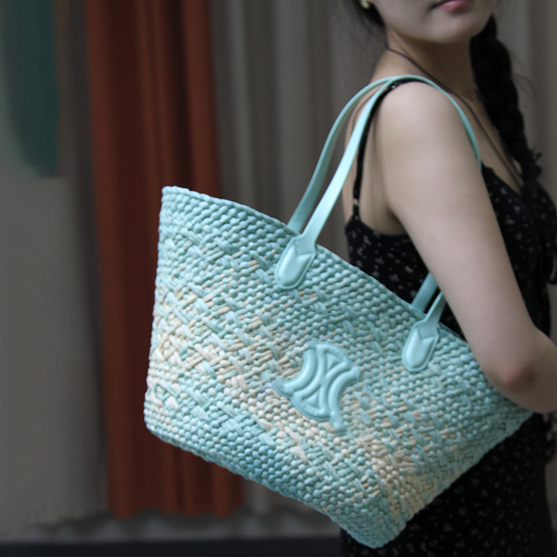 New model vacation woven bag - Large capacity, lightweight, women's tote bag suitable for commuting, high appearance quality, casual single-shoul