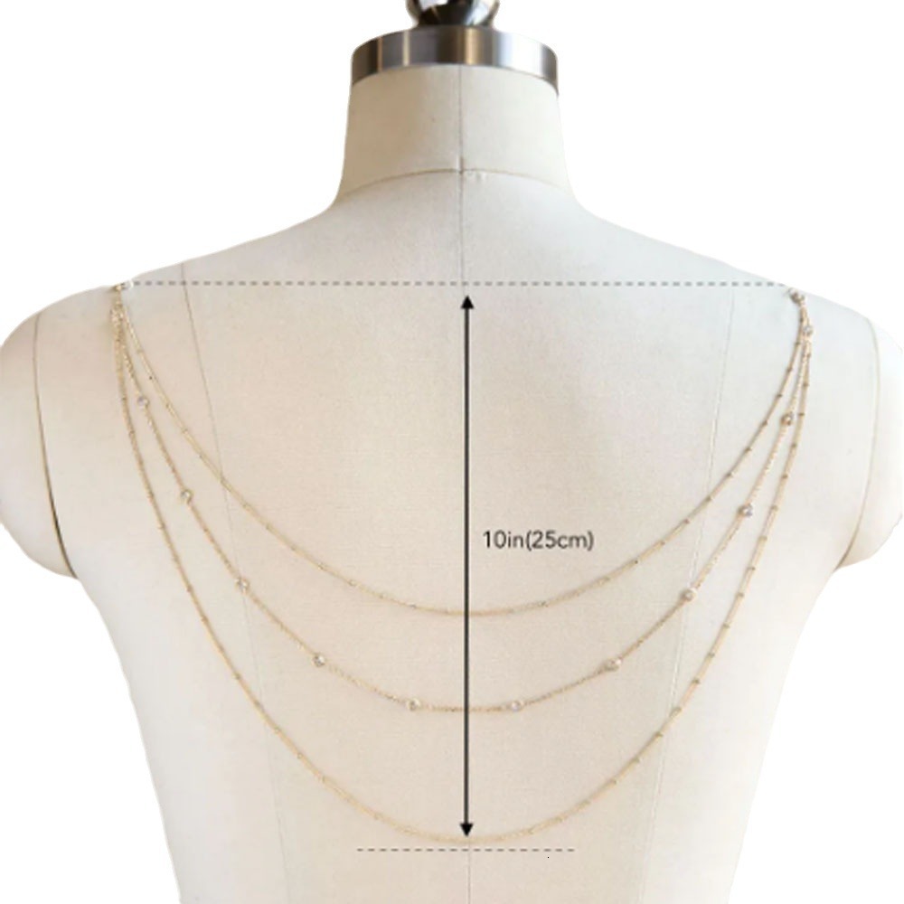 Hot Sale Water Drop Back Chain Multi Layer Minimalist Shoulder Chain Bride Wedding Party Dress Accessory VVS Moissanite Iced out Body Chain for Women