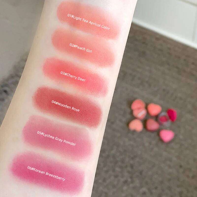 Gegebear Heart-Shaped Lip and Cheek Balm Fine-Milled, Soft Matte Finish with Delicate Pink Tones for a Blushing Look X250721