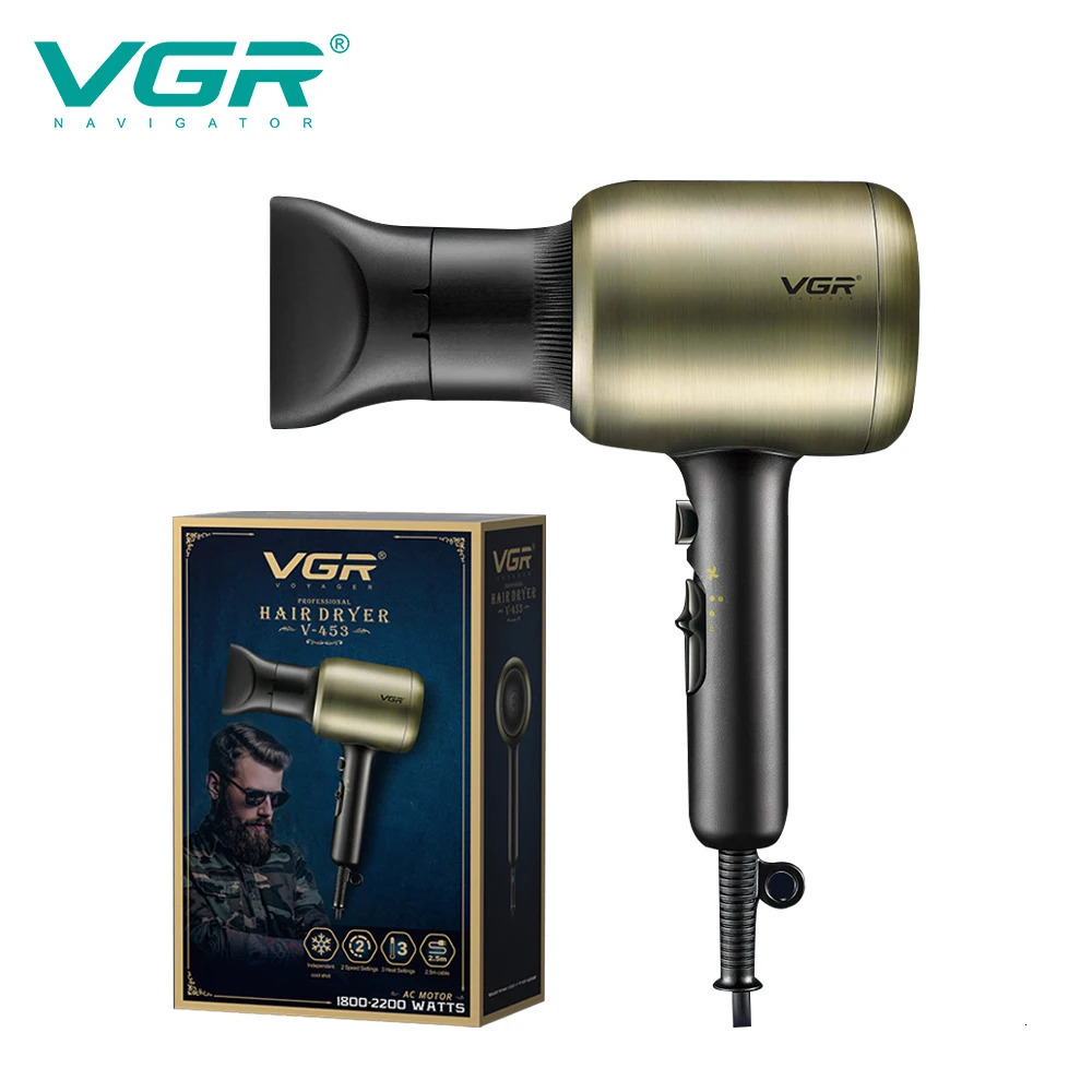 VGR professional hair dryer does not damage hair strong wind speed dry 1800-2200W hair salon home styling air duct V-453 250717