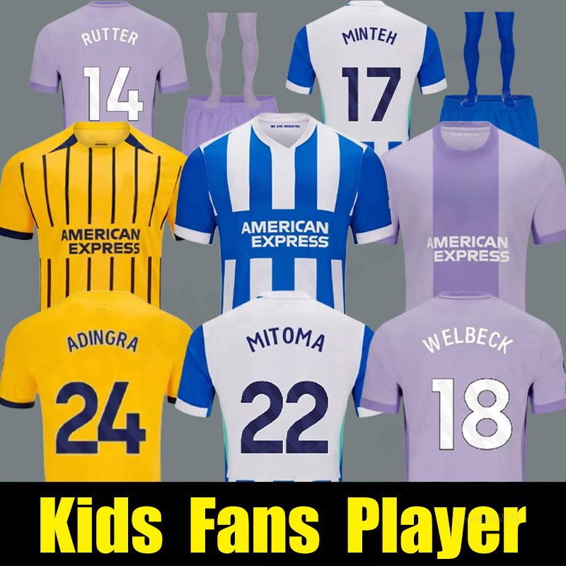 MITOMA 25 26 Brighton jerseys GROSS SOCCER JERSEYS 2025 2026 PEDRO MINTEH WELLBECK GRUDA football shirt GRUDA ENCISO PROPPER Men Kids Kit BRIGHTON Uniforms