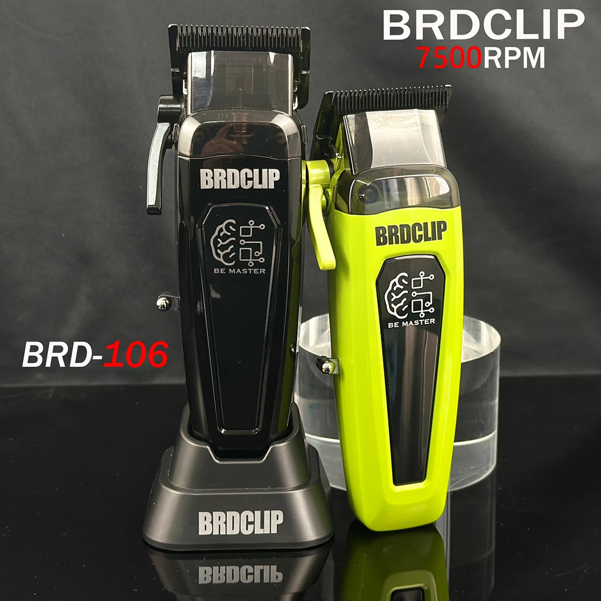 BRDCLIP BRD106 7500RPM Professional Mens Hair Clipper with Base Charger DLC Cutting Machine Trimmer 250716