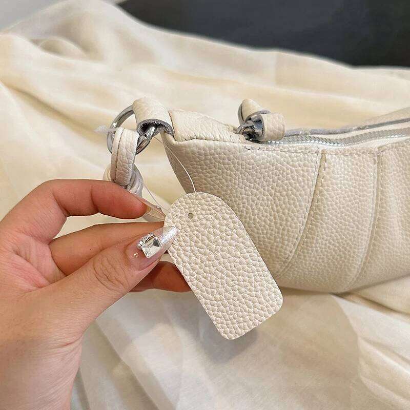 Fashion Genuine Croissant Women Tote Bag 2024 High Quality Cow Leather Female Crossbody Shoulder Bags Handbag Sac