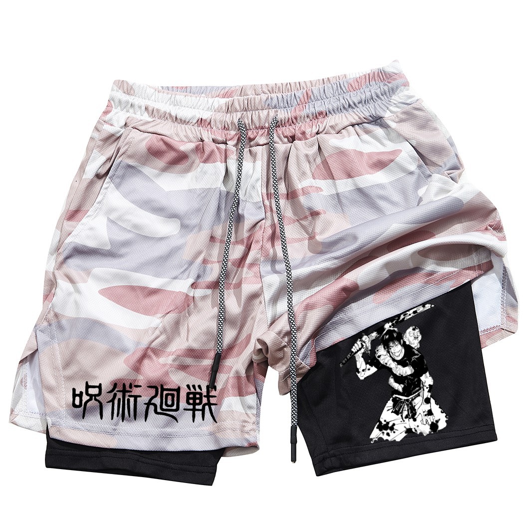 Men's Shorts 2025 Summer -selling Anime Berserk Guts 2-in-1 Double-layer Sports Fast-drying Breathable Fitness Running