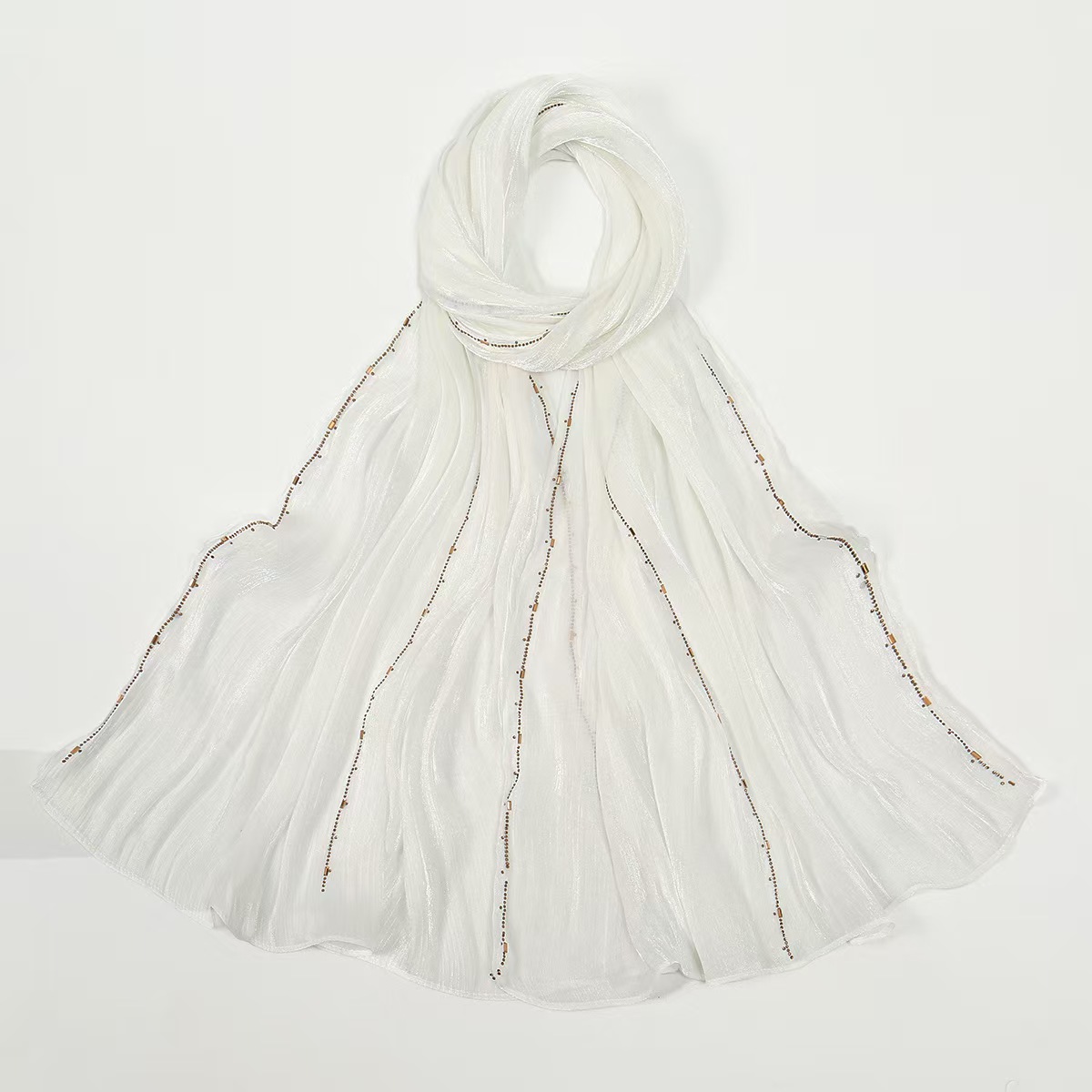 T1272 New Sea Island Silk Hot Diamond Chiffon All-match Long Scarf Malaysia Indonesian Bright Silk Fashion Head Scarf