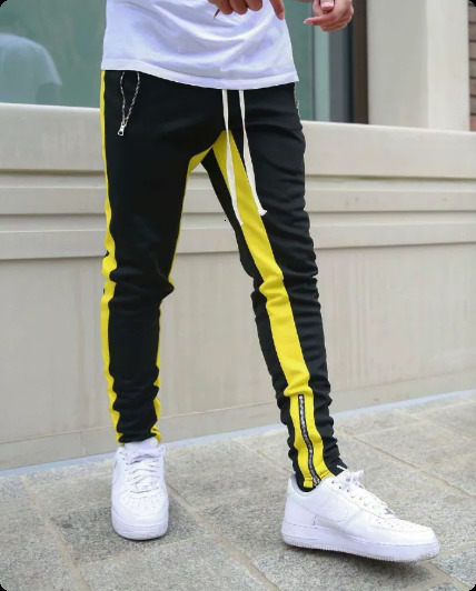 Casual Pants Men Hip Hop Skinny Trousers Track Bottom Sweatpants Streetwear Man Pant Side Stripe Fashion Mens Joggers Pants LJ201217