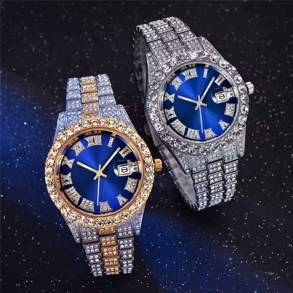 Men's Luxury Watch - 40mm Gold/Silver Stainless Steel Quartz Watch | Hip Hop Business Dress Watch with Date (14 Styles)