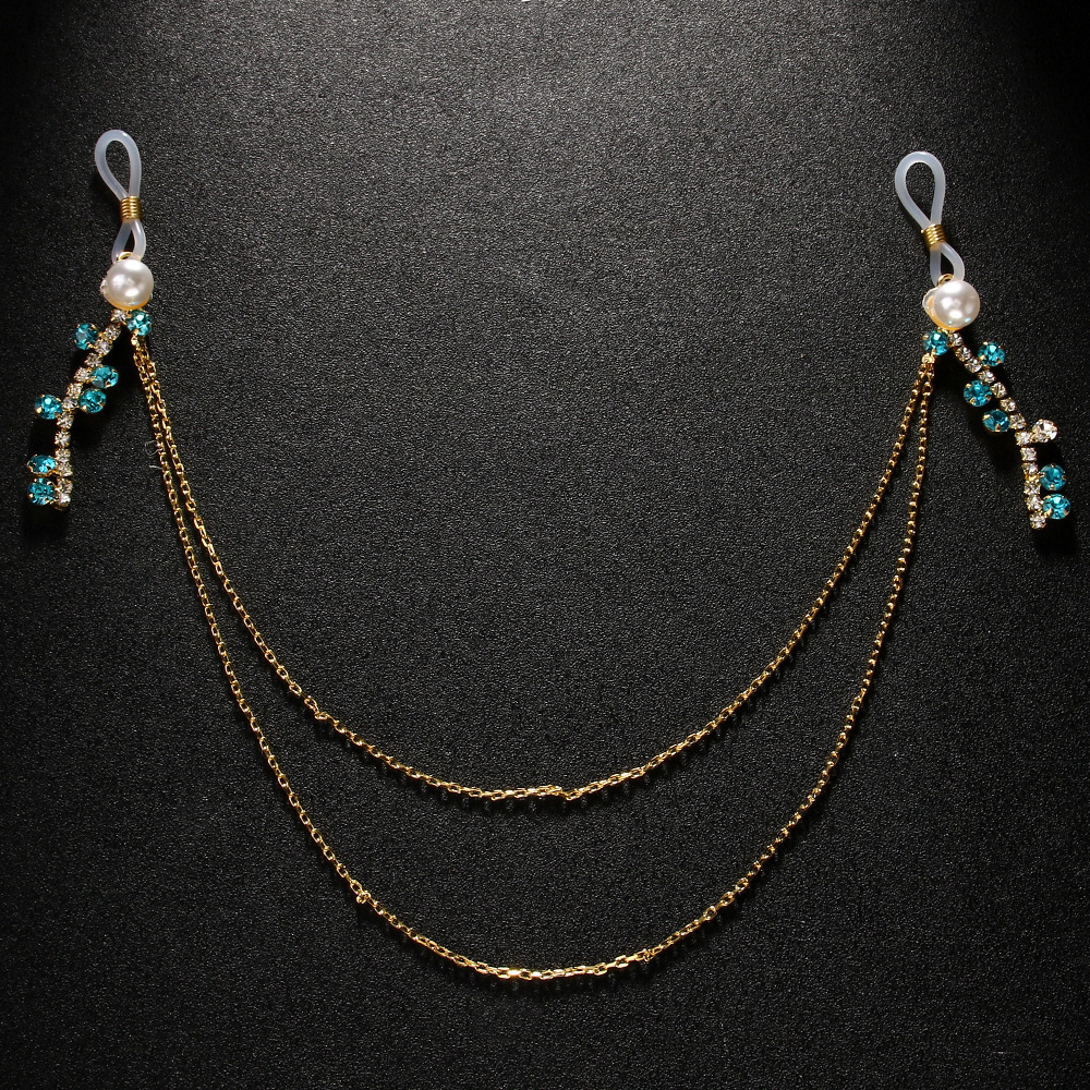 New Arrival Pearl Nipple Chain Minimalist Blue VVS Moissanite Iced out Tassel Sexy Body Chain for Women Club Body Chain