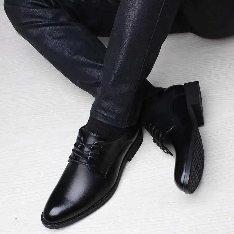 Spring and Autumn British Casual Business Formal Leather Shoes Men Shoes Heightening Single Shoes Casual Shoes Suit M250721 - view 5