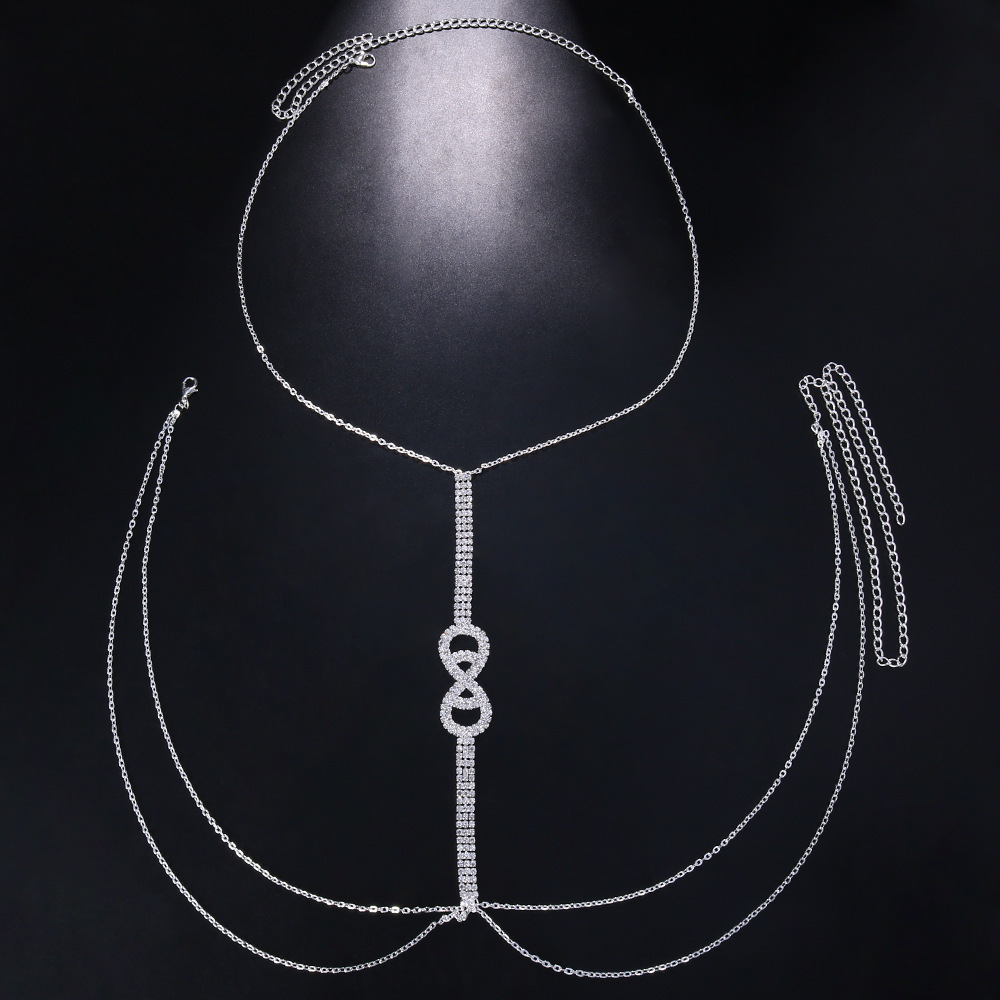 VVS Iced out Moissanite Chest Chain Women's Sexy Stylish Unique Geometric Moissanite Body Chain