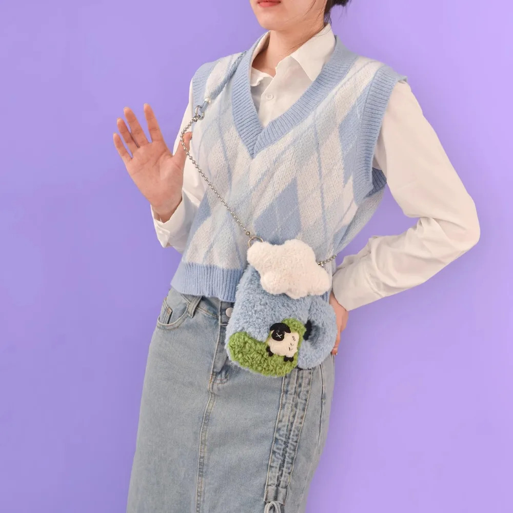 Cute Cartoon Sheep Plush Bag Original Sac Femme Hit Color Exquisite Womens Bags All-match Crossbody Bags for Women 250717