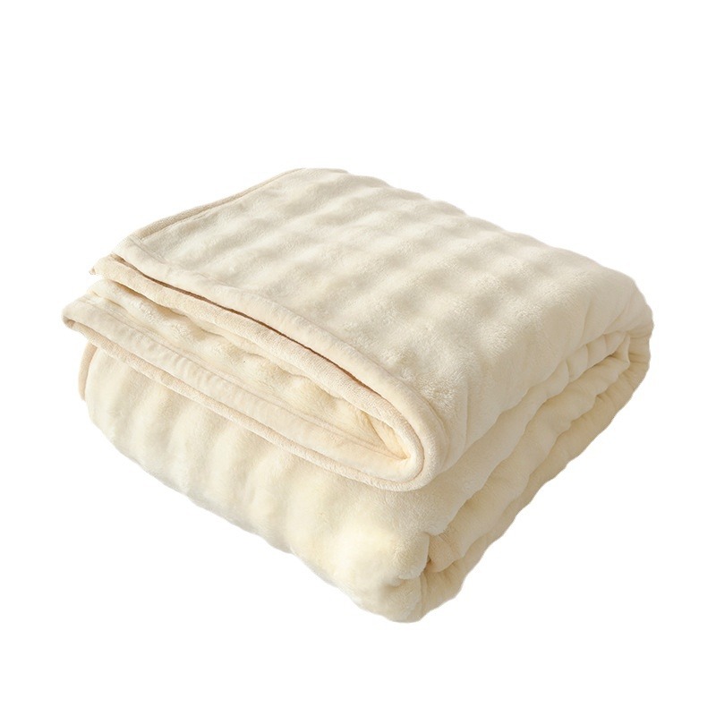 Designer blanket Maternal and infant grade bunny fleece blanket Large bubble sofa blanket Office nap blanket Solid color gift blanket