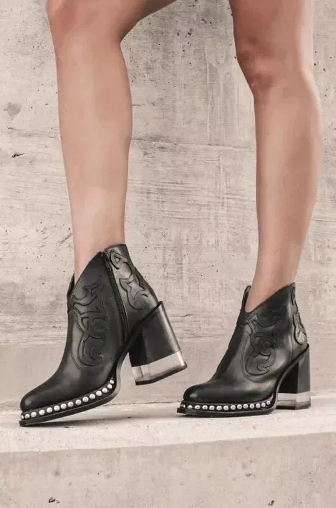 Female Ankle Boots Leather Womens Shoes Low Heel Cool British Embroidered Soft Short Boots Party Ladies Footwear PU 024 250717