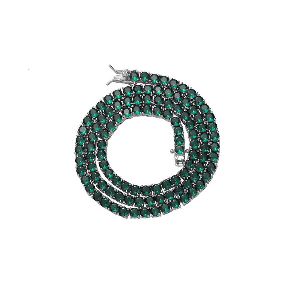 Wholesale Gold Plated Emerald Brass Diamond Necklace Hypoallergenic Womens Moissanite Necklace