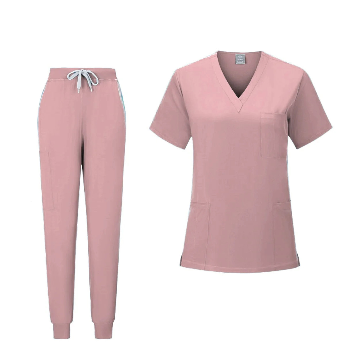Quality Elastic High Operating Room men and women Uniform Set Short Sleeve Nurse doctor Tops Jogger pants Scrubs Suit 240921