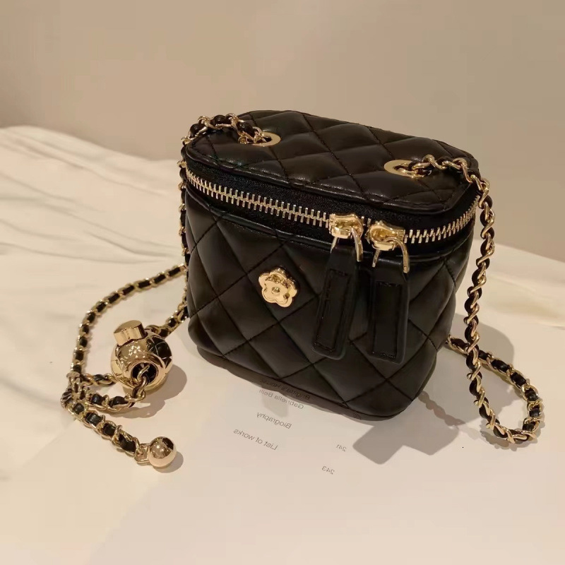 Quilted Chain Camellia Small Bag Women Mini Box Crossbody Bag 2023 Shoulder Bag 250721