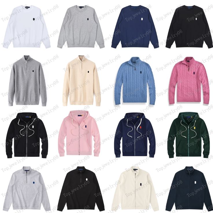 Ralf Lauert Polo Hoodie Designer Polo Sweater Fleece Shirts Thick Half Zipper High Neck Warm Pullover Slim Knit Knitting ralphhlaurent Hoody Hooded Sweatshirt