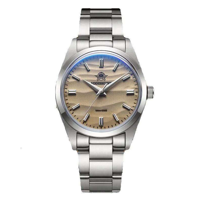 ADDIESDIVE Men Quartz Watch Without Ad2030 Vh31 AR Coating Watches Bubble Pot Cover Glass Sand Dial Wristwatch Reloj Hombre