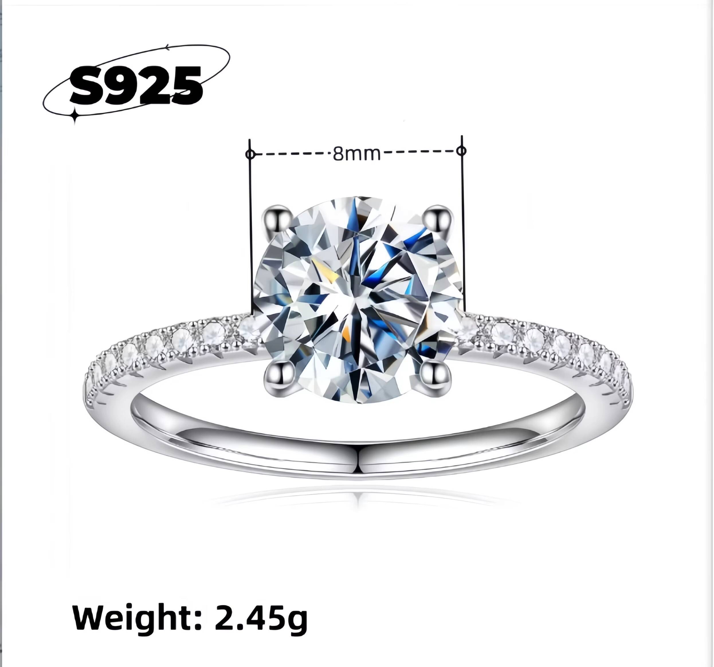 Certified 925 Sterling Silver Moissanite Rings for Engagement and Wedding-Stylish Jewelry