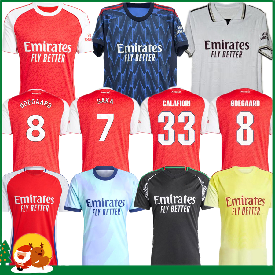 25 26 CALAFIORI SAKA RICE NWANERI soccer jerseys Fans Player version ODEGAARD HAVERTZ ZINCHENKO LEWIS-SKELLY 2025 football shirt Men Kids sets ArSeN top kit jersey