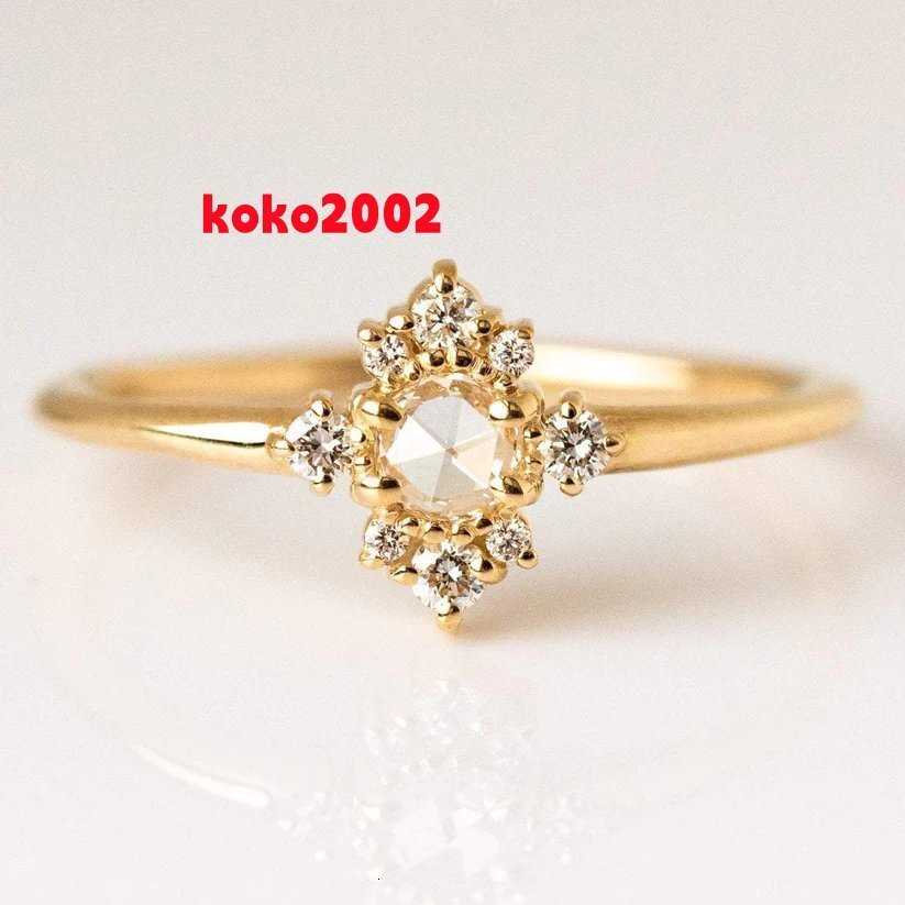 Natural Moissanite 925 Sterling Silver 18k Gold Plated Fashion Jewelry Engagement Anniversary Wedding Rings
