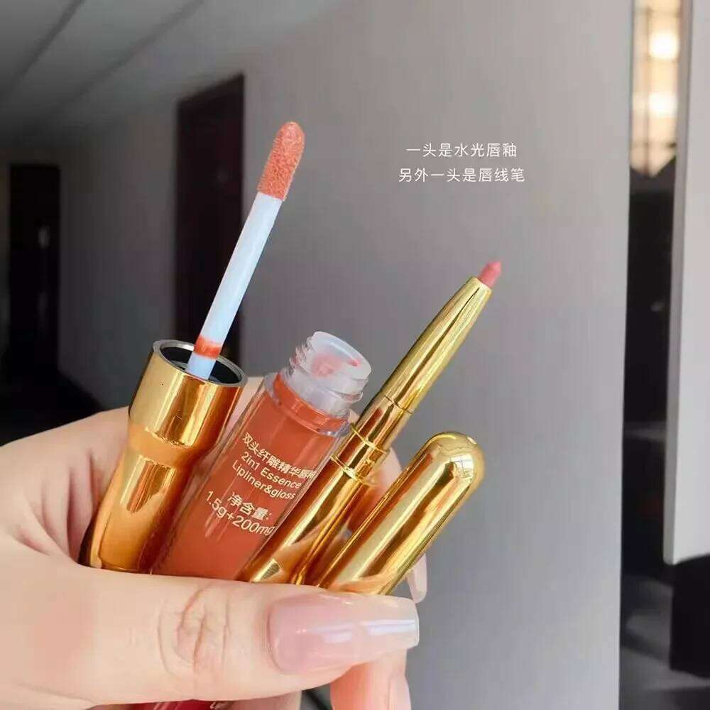 OUTOFOFFICE OOO Double Headed Lip Gloss Lipstick New Lipliner Mirror Moisturize Make-up for Women Cosmetic K-Beauty X250721 X250721