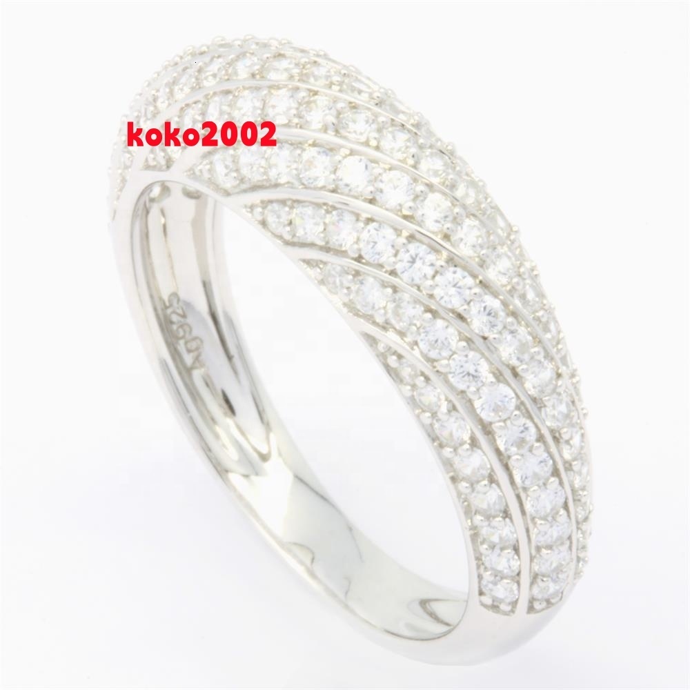 Hot Selling Design Women Elegant Custom Fashion Jewelry Top Quality Silver 14K 18K Moissanite Diamond Ring