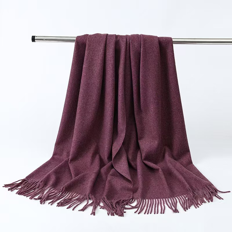 T1276 wool scarf women's winter high-grade cashmere scarf versatile solid color men's shawl Korean red scarf
