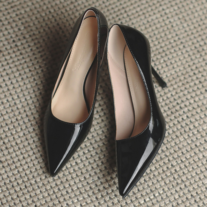 Fashion sandals designer women Mid High heels sandal Elegant Daily Wear 5CM 7CM luxury sandale Exquisite Patent Leather women shoes Size 34-40