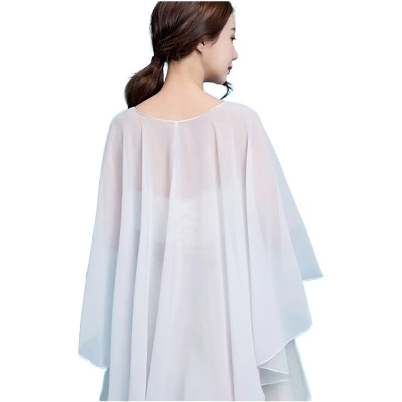K1418 Shawl pullover cape bride wedding new style ladies chiffon sunscreen wedding dress decoration shawl autumn and winter
