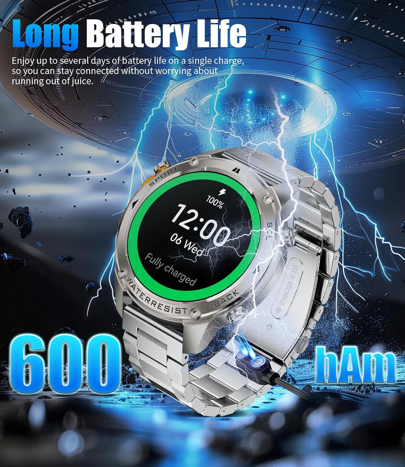 Lige GPS Military Smartwatch for Men Compass smartwatch with calling 170+ sports modes fitness tracker watch 1.43" AMOLED Rugged smartwatch for A