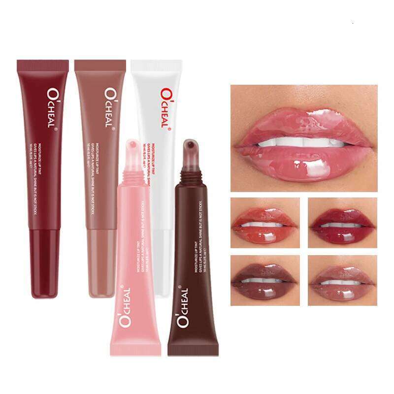 OCheal 5 colors Moisturizing Mask Glaze Glass Colored Gel Balm Lipstick Lip Color Mouth Beauty X250721