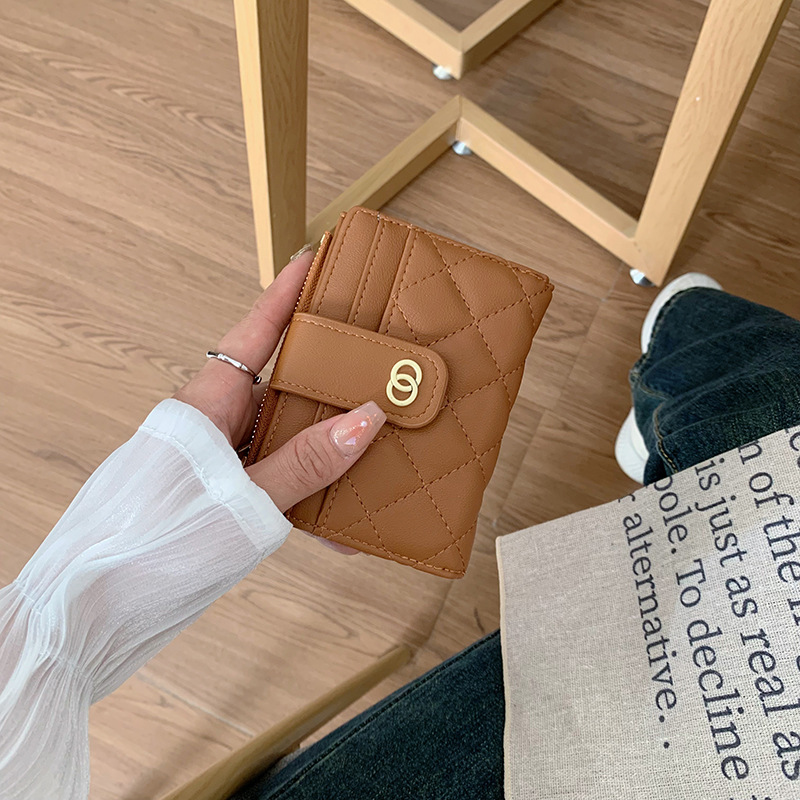 New design luxury ladies short wallet multiple card slots coin purse multiple colors available free shipping