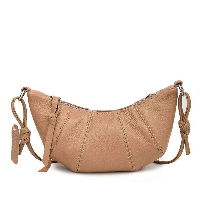 Fashion Genuine Croissant Women Tote Bag 2024 High Quality Cow Leather Female Crossbody Shoulder Bags Handbag Sac