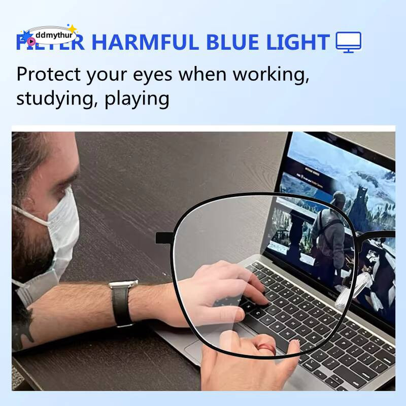 High Quality Pure Titanium Men Anti Blue Light Presbyopia Eyewear Reading Glasses with Diopter+1.0 +1.5 +2.0 +2.5 +3.0 +3.5+4.0 ddmythur