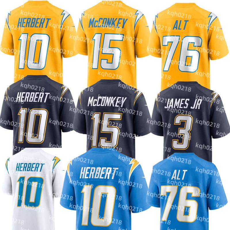 Ladd McConkey Da'Shawn Hand Tarheeb Still Alohi Gilman Donte Jackson Otito Ogbonnia Teair Tart Will Dissly Scott Matlock Rashawn Slater charger Football Jersey